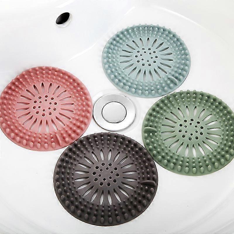 4 Pack, Silicone Sink Strainer, Floor Drain, Pink, Blue, Green, Gray