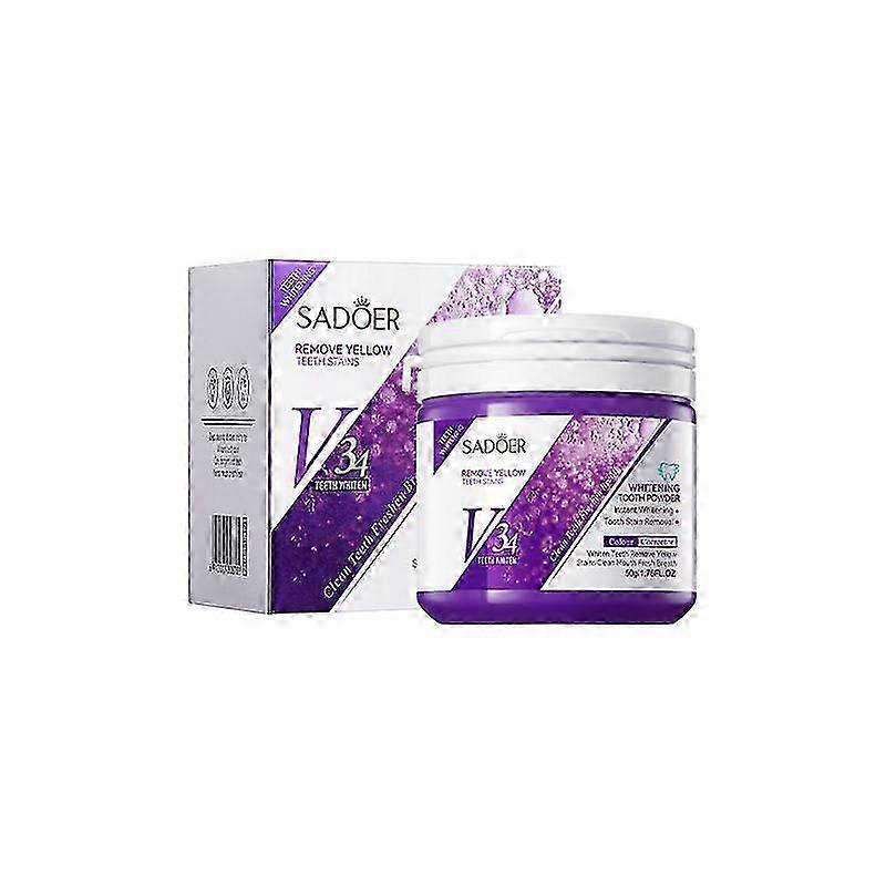 Poudre de blanchiment des dents, Poudre de blanchiment des dents violette 50g pour les dents et les gencives, Poudre correctrice violette pour les dents jaunes et la réparation des gencives