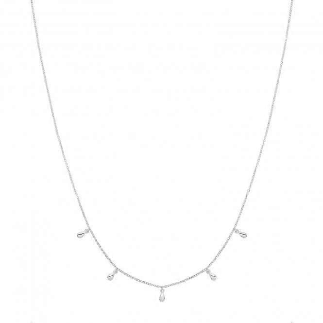 Acotis Silver Necklace Rhodium Tear Drop G3394