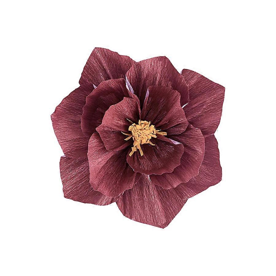 קישוט חתונה 25 ס"מ סט פרחי נייר אדום יין