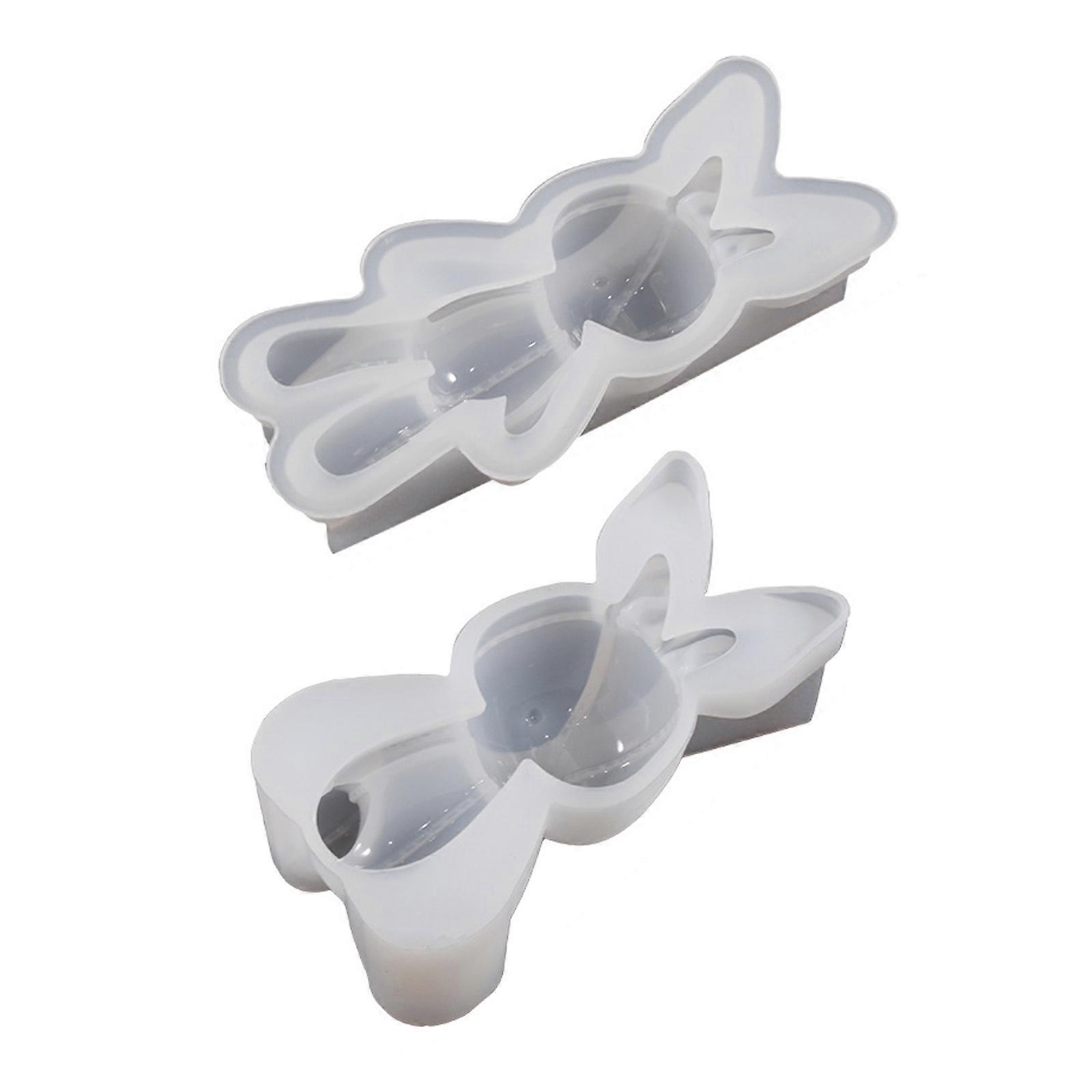 Resin Pendant Molds Silicone Keychain Charm Molds for Epoxy Casting 3D Rabbit-Head DIY Crafts Mold Home Decorations Multicolor