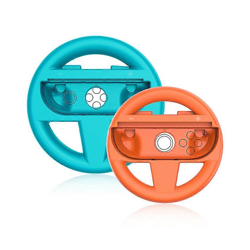 Racing Steering Wheel Parent/Child JOYCON Steering Wheel (Pack of 2) Accessories for Switch2 (Orange-Blue)