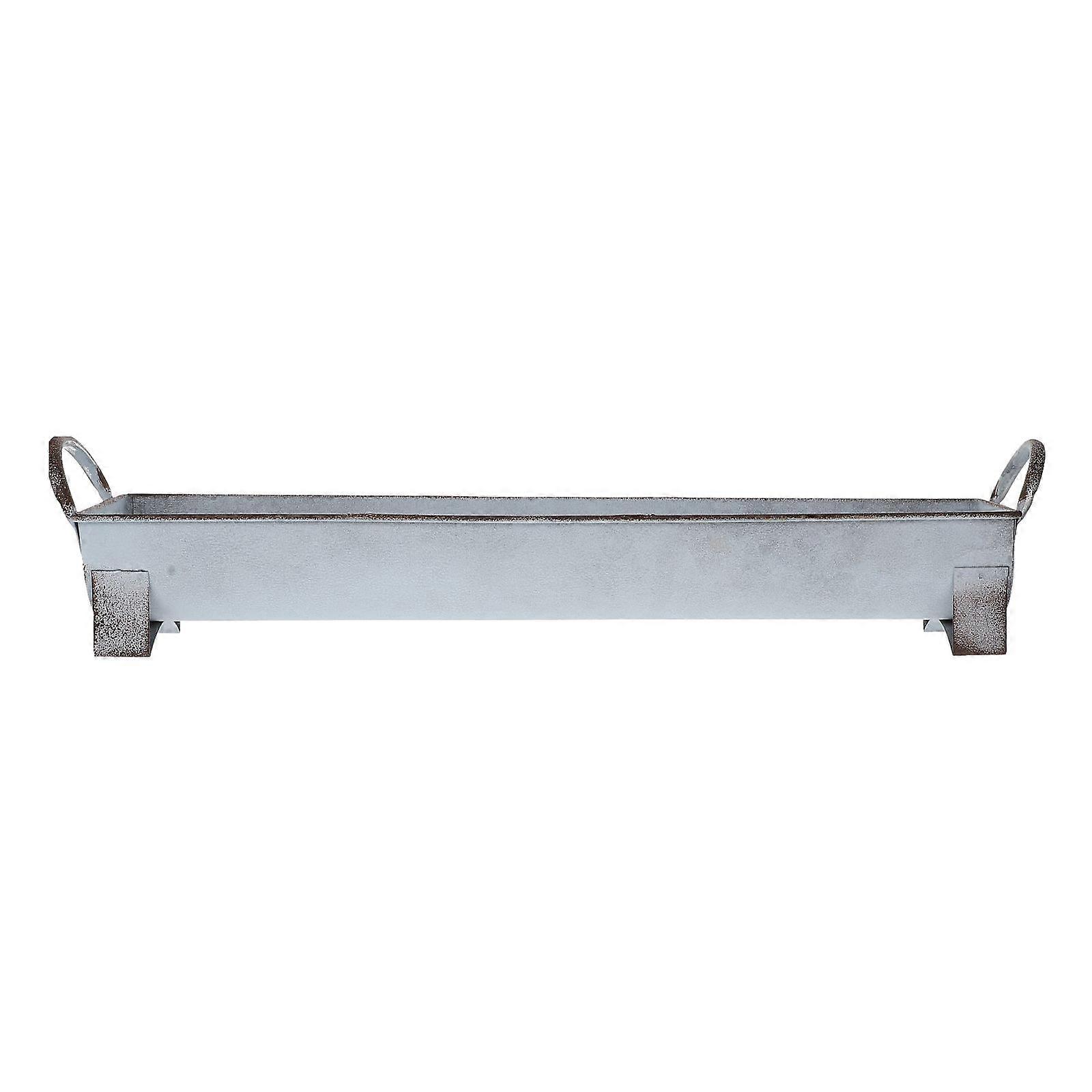 Long Storage Tray Desktop Iron Storage Container with Handle