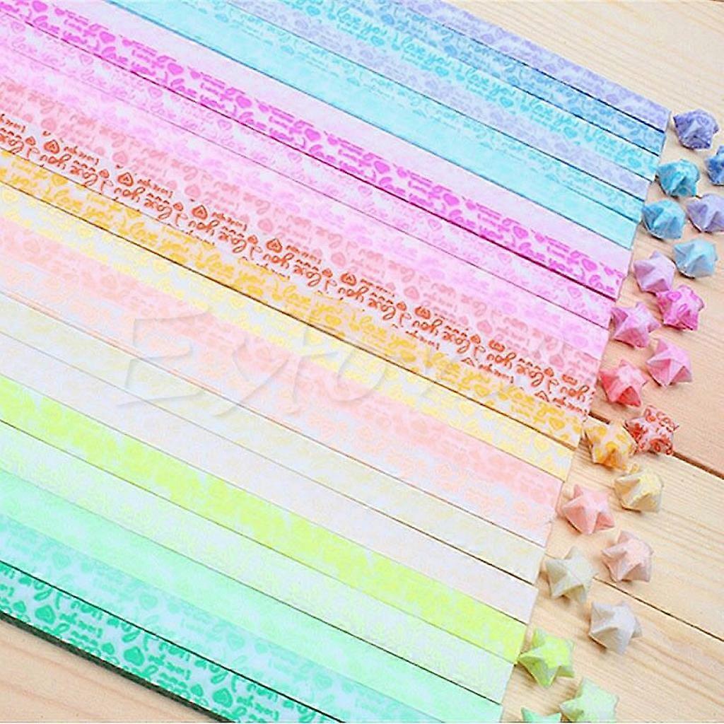 30pcs Luminous Lucky Star Folding Origami Paper Lucky Star Origami Paper Ribbon  Multi-Colored
