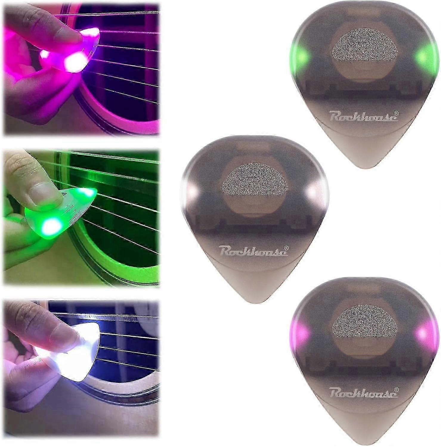 Light Up Guitar Pick, Dazzling Colourful Illuminated Guitar Plectrum - Auto Led Glowing Pick For Enhanced Stage Performance--F