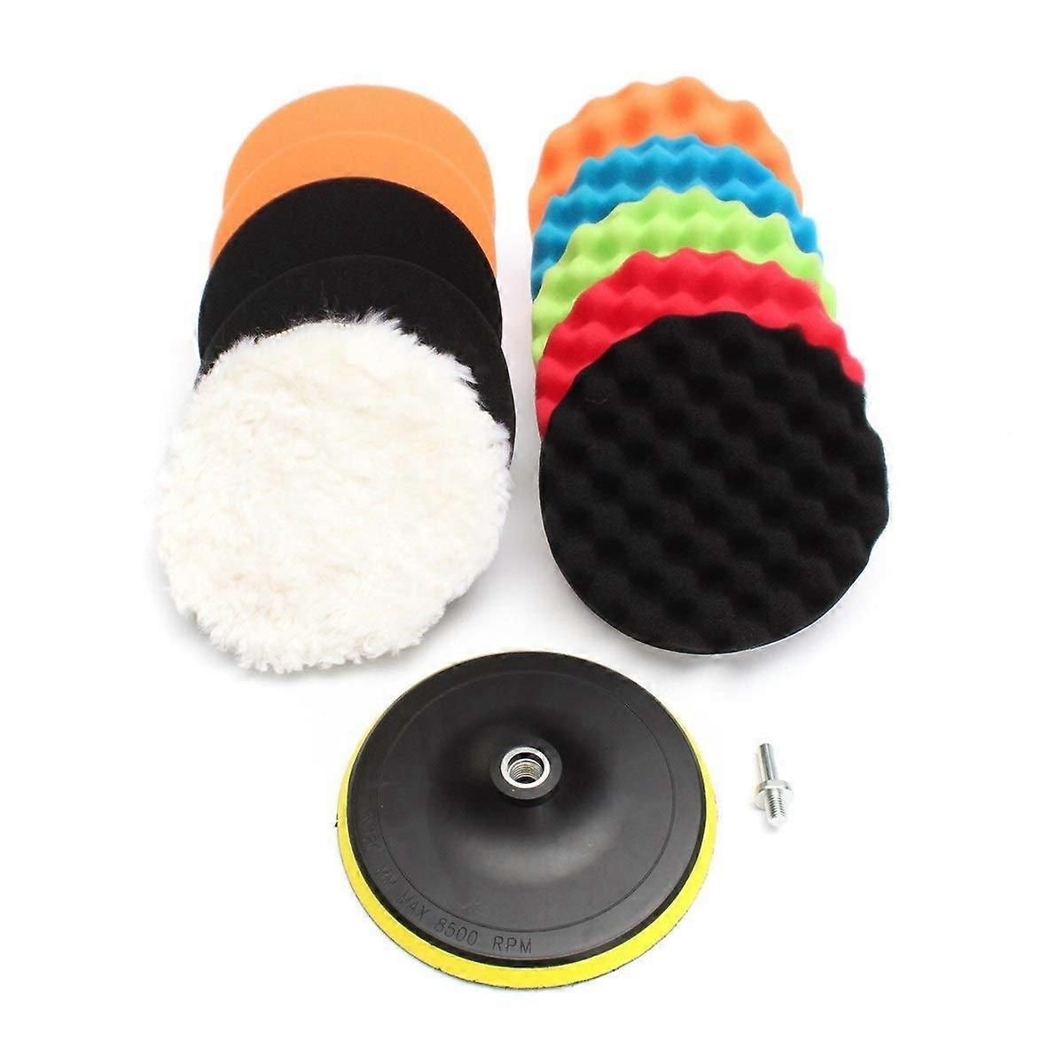 Jinchao-polishing Pads, 11Pcs Waffle Sponge Buffer Car Buffing Polisher Pads, Foam Polishing Set 3' 5' 6' 7',Polishing (Material : 7inch)