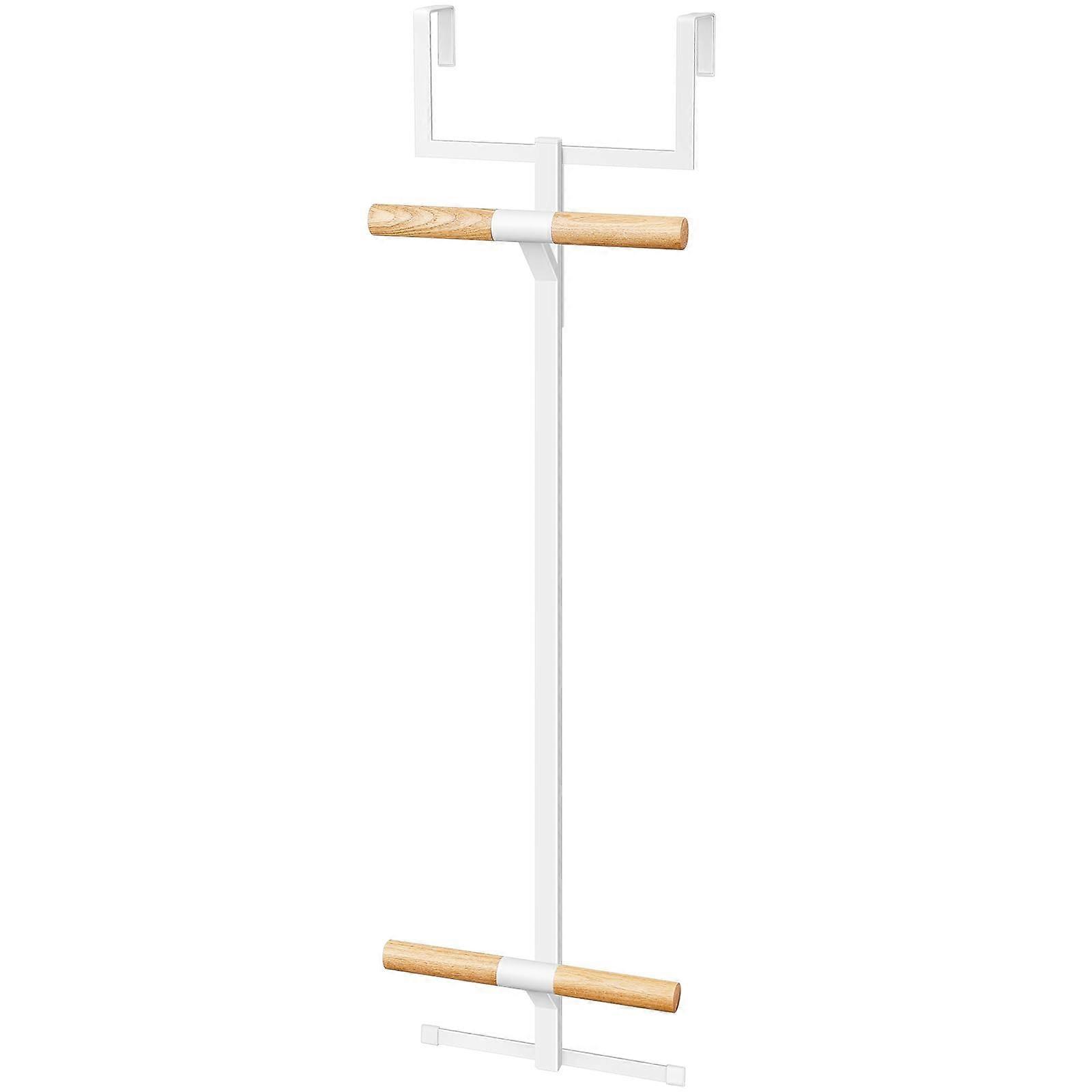 Two-Layer School Backpack Door Hook for Closet or Bedroom - Metal Storage Rack Easy Installation (White, Model 1)