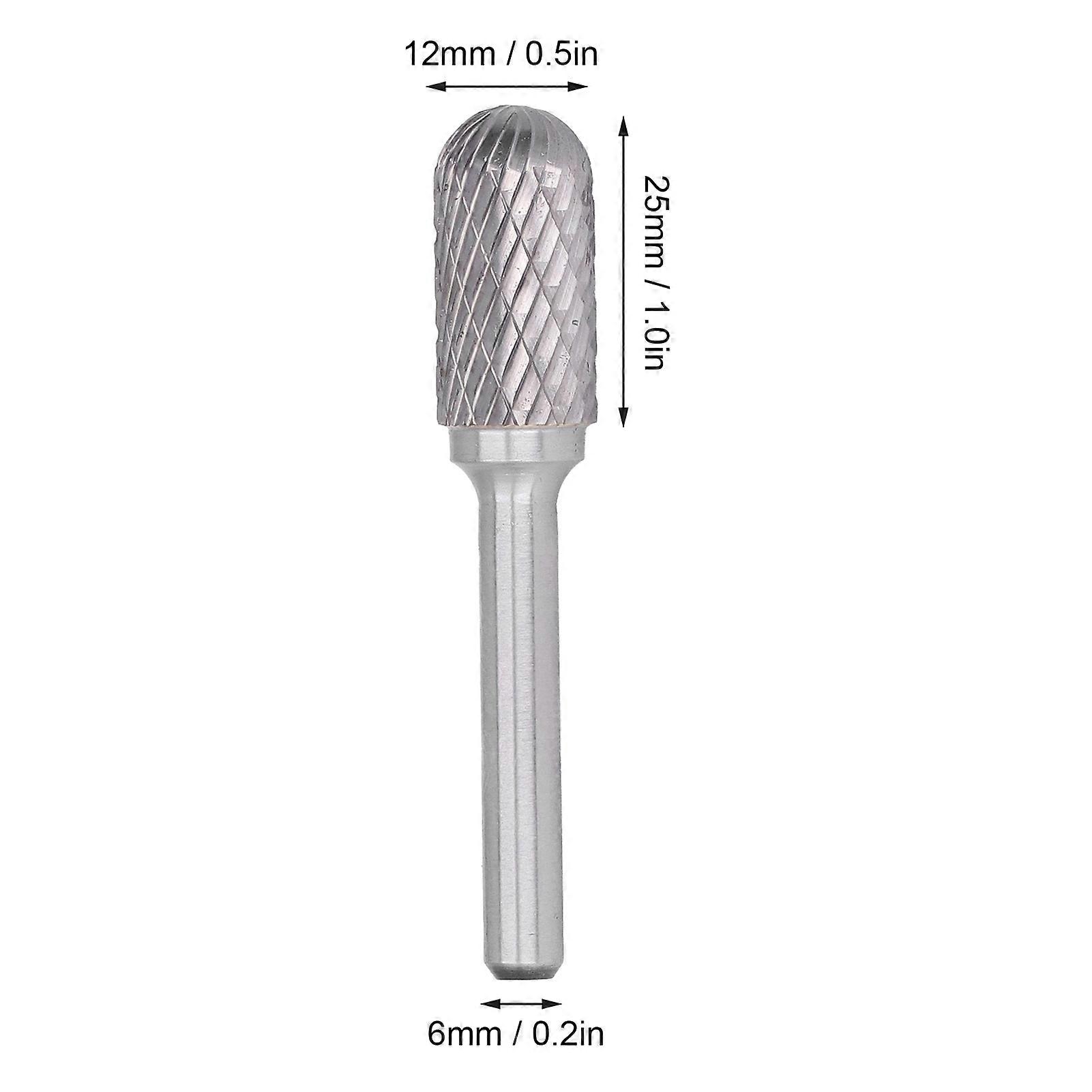 YG8 Heat Treated Carbide End Mill, Double Slot, High Smoothness, 6mm/0.2in Shank, 12mm/0.5in Diameter, Economy Bits