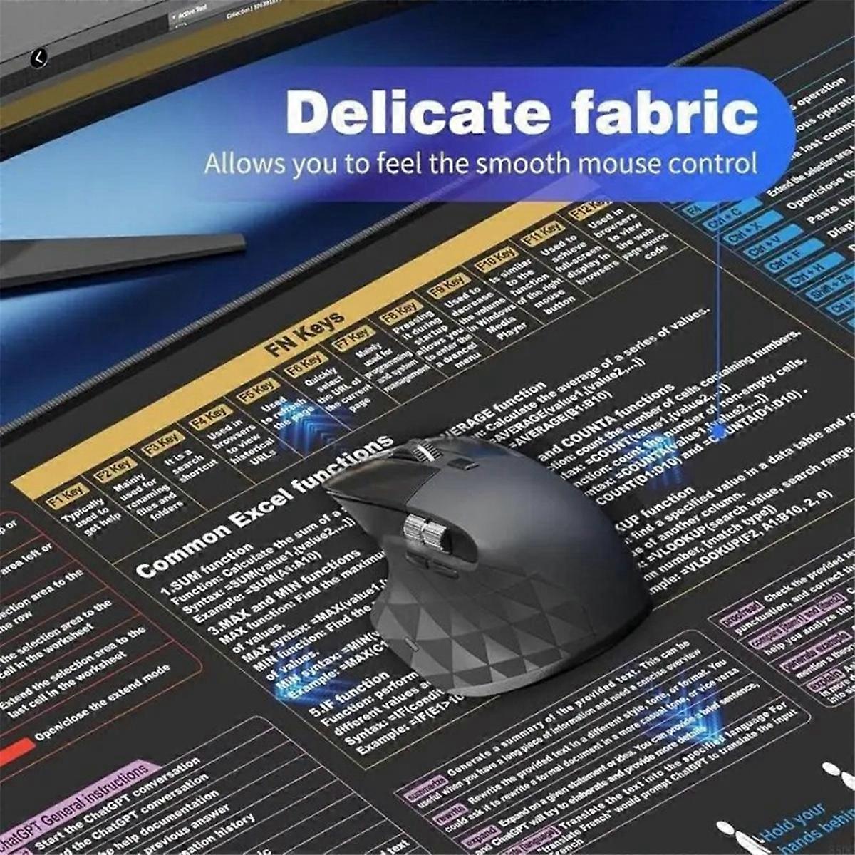 Mouse Pad Excel Text Editor Cheat Sheet Shortcut Mousepad 30x80x0.3CM