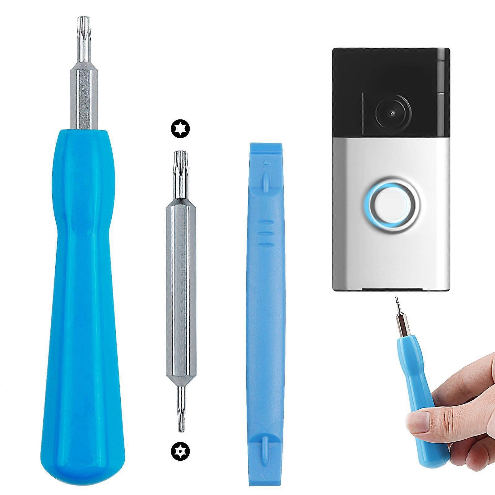 Ring Doorbell Screwdriver Set, T6 T15 Compatibility, WiFi Password Reset Tool with Battery Replacement Function