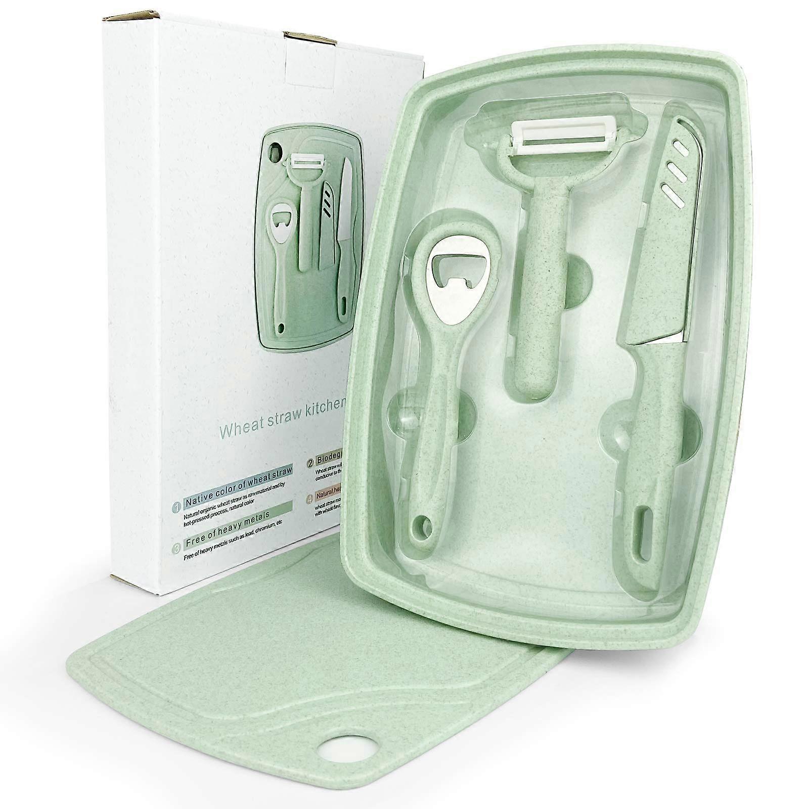 Plastic Cutting Board Set for Kitchen with Peeling Knife and Tray, Durable Material, Easy Clean, Multi-Color Options