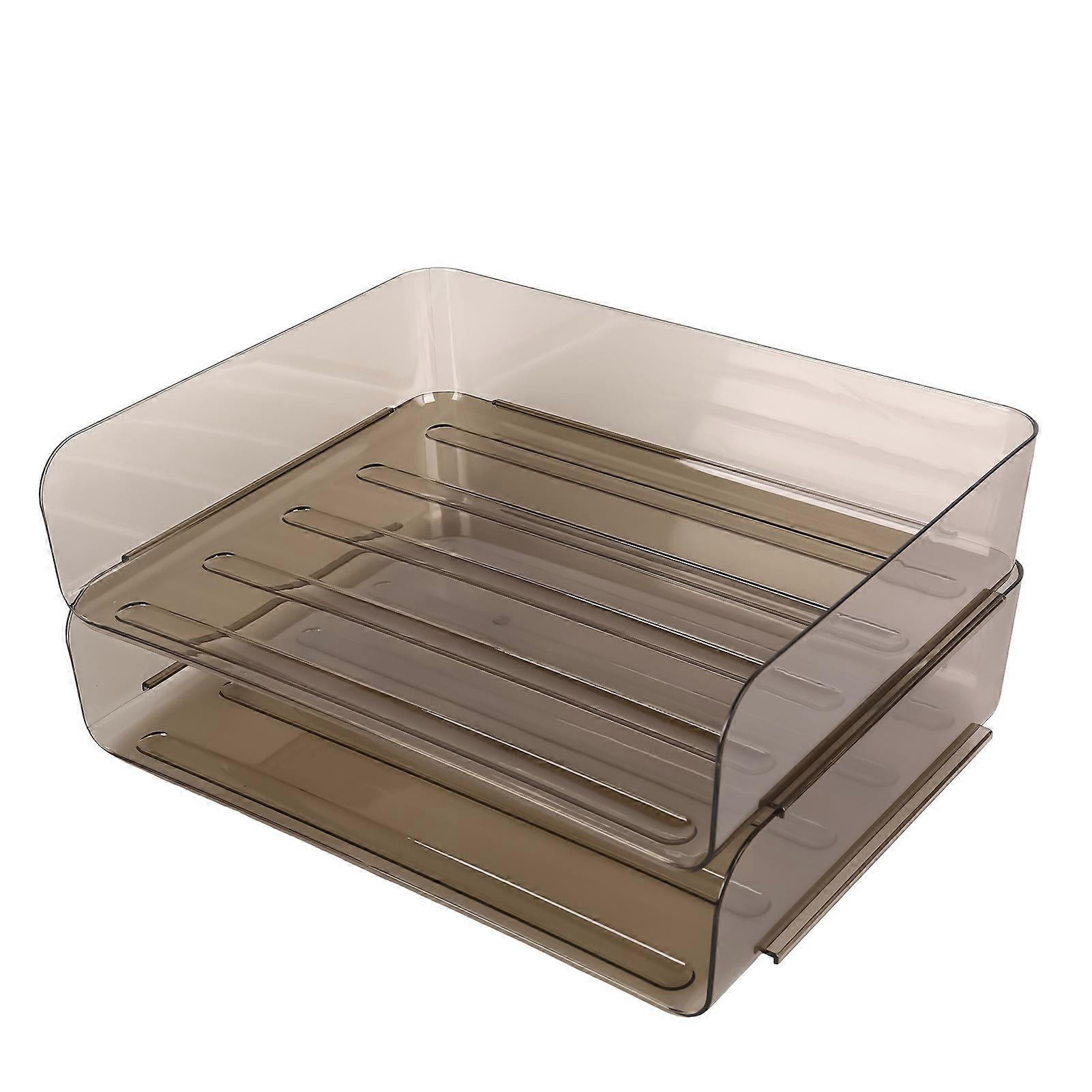 Clear Stackable Document Organizer 2 Layer Anti-Skid Storage Rack Suitable For School Home Office