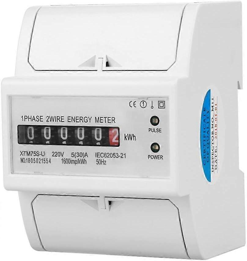 Multifunction Digital Electric Meter - 220V Single Phase DIN Rail 5(30) A