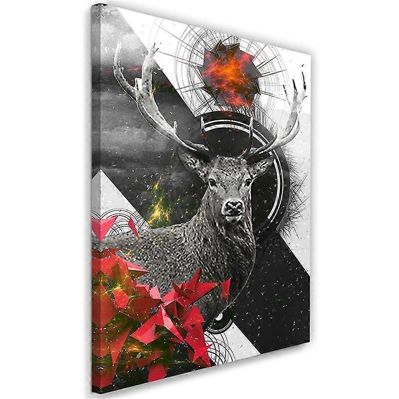 Impression sur toile, Cerfs et formes abstraits - 40x60
