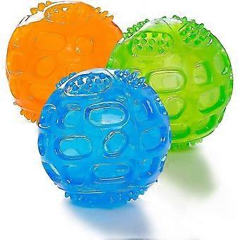Trwałe Pet Squeak Chew Bouncy Gumowe Piłki Zabawkowe dla Psów Trening Ćwiczeń Gra (3 piłki)