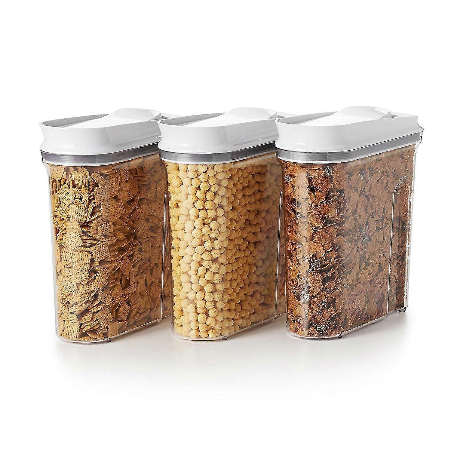 3-piece POP cereal dispenser set with good grip for kitchen storage