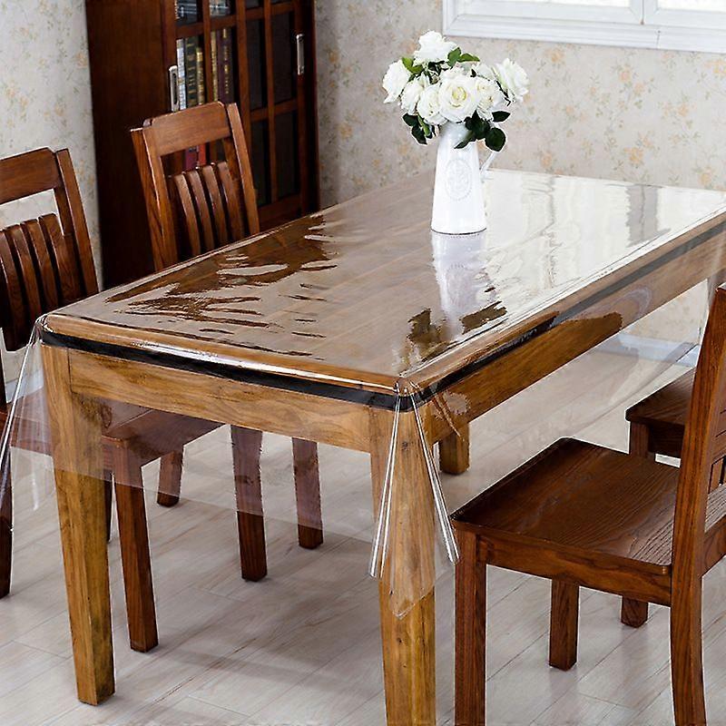 Clear Plastic Waterproof Tablecloth, 52x 70inch