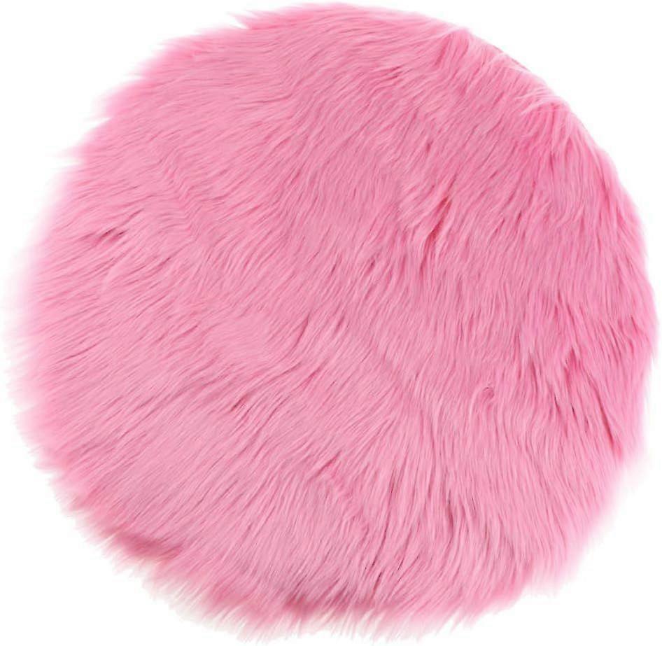 Wool carpet plush carpet suitable for bedside sofa balcony (rose red diameter 45cm)