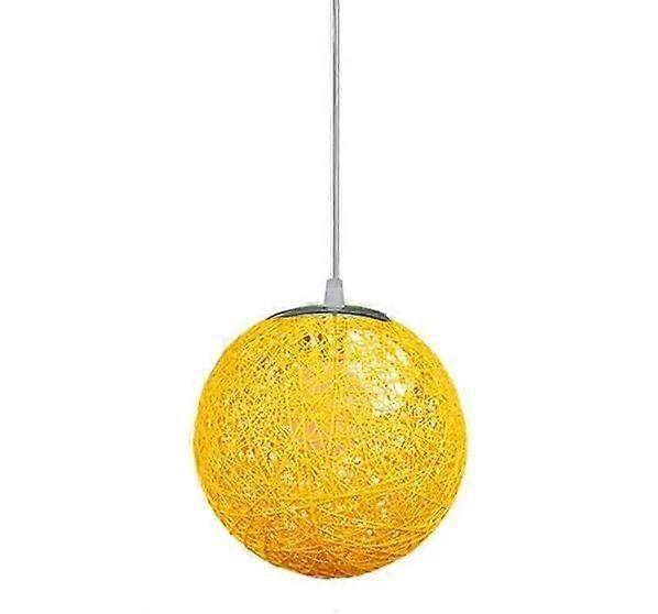Pendant light, chandelier Creative personality art hemp ball rattan chandelier (15cm yellow)