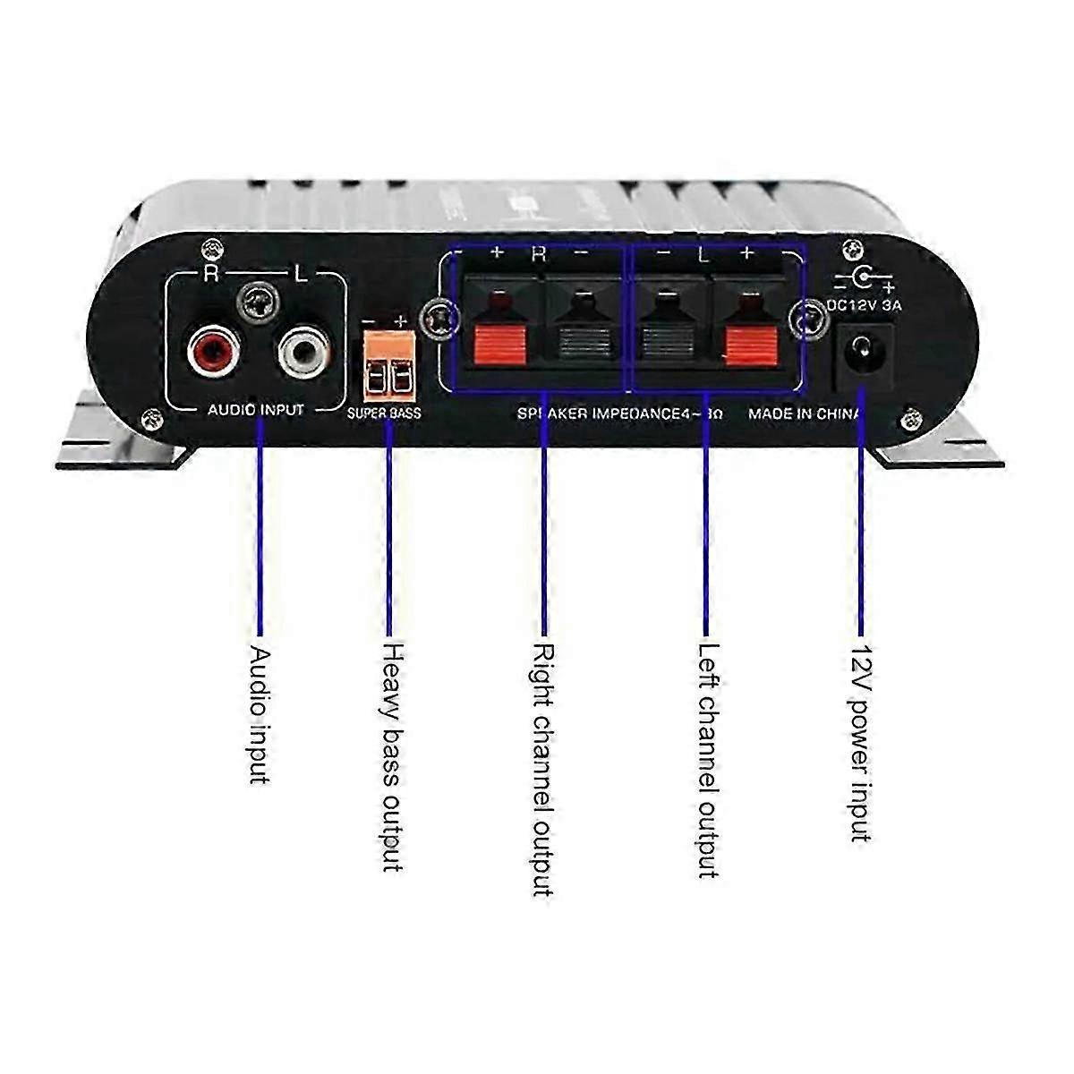 838 Audio Amplifier Black Mini Amplifier Hifi Audio Amplifier Fm Radio Mini Hifi Audio Power Amplifier US Plug