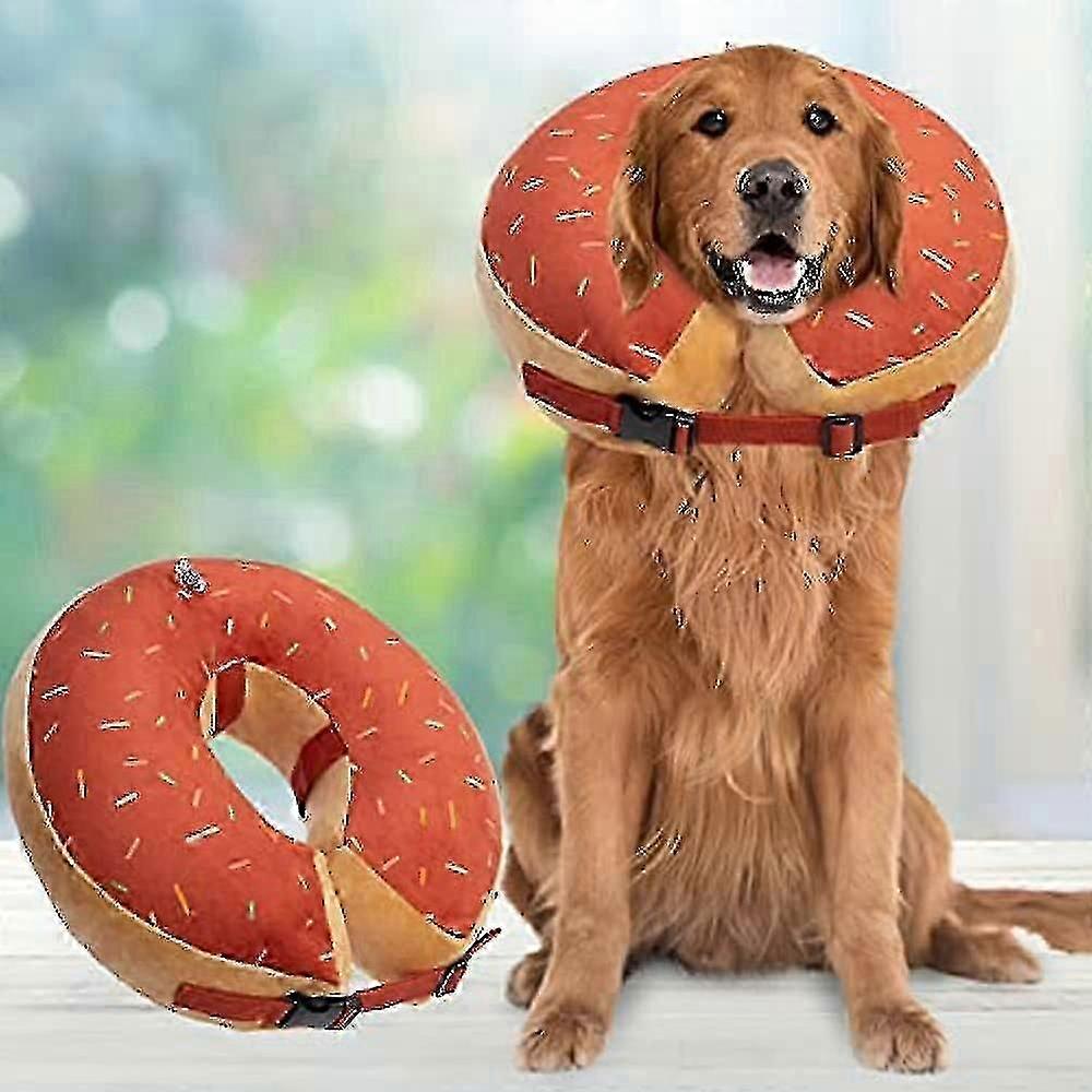 Dog Inflatable Collar Washable Cute Donut Design Protective Recovery Collar For Dog Adjustable Pet Recovery Cone After Surgery Banmo