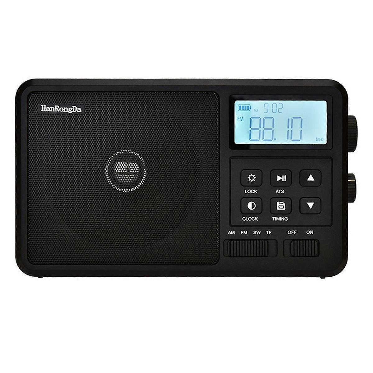 HanRongDa HRD-206 Radio FM AM SW Portable Radio LCD Large Screen Full Band Radio Battery Recording Speaker EU Plug
