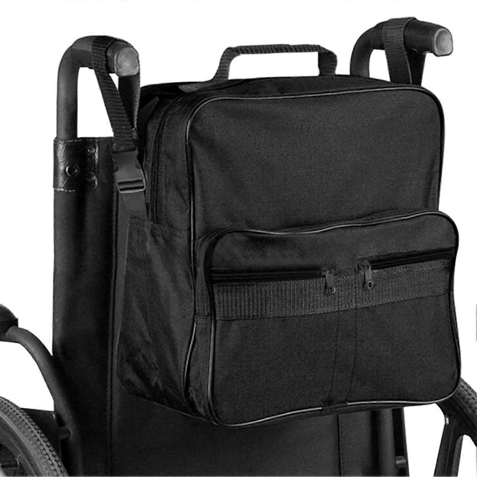 Wheelchair Bag Multi-Layer Storage Pouch for Wheelchair and Rollator Compatible with Standard and Heavy-Duty Models