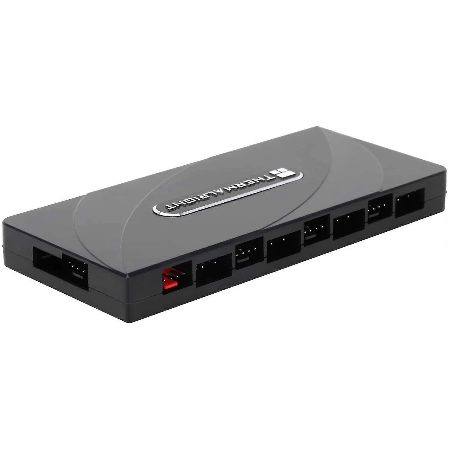 8 Hub Controller ARGB Fan Hub for PC, PWM Fan Control, Compatible with RGB Lighting and Multiple Fans