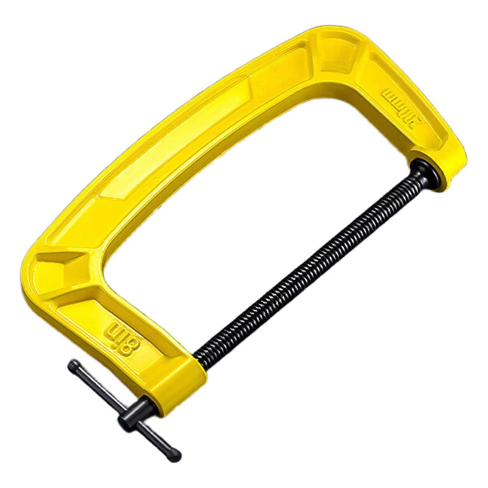 Portable Sturdy G Clamps for Woodworking Projects Crafted from Ductile Iron Ensuring Stability and High Performances  8 inches