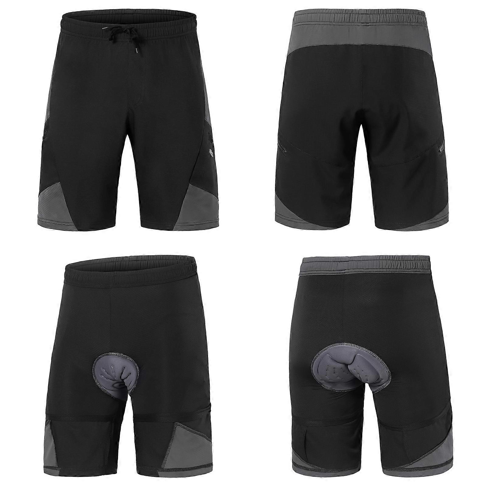 2 In 1 Padded Bike Shorts with Pockets Men Breathable Exercise Shorts for Training Biking Cycle
