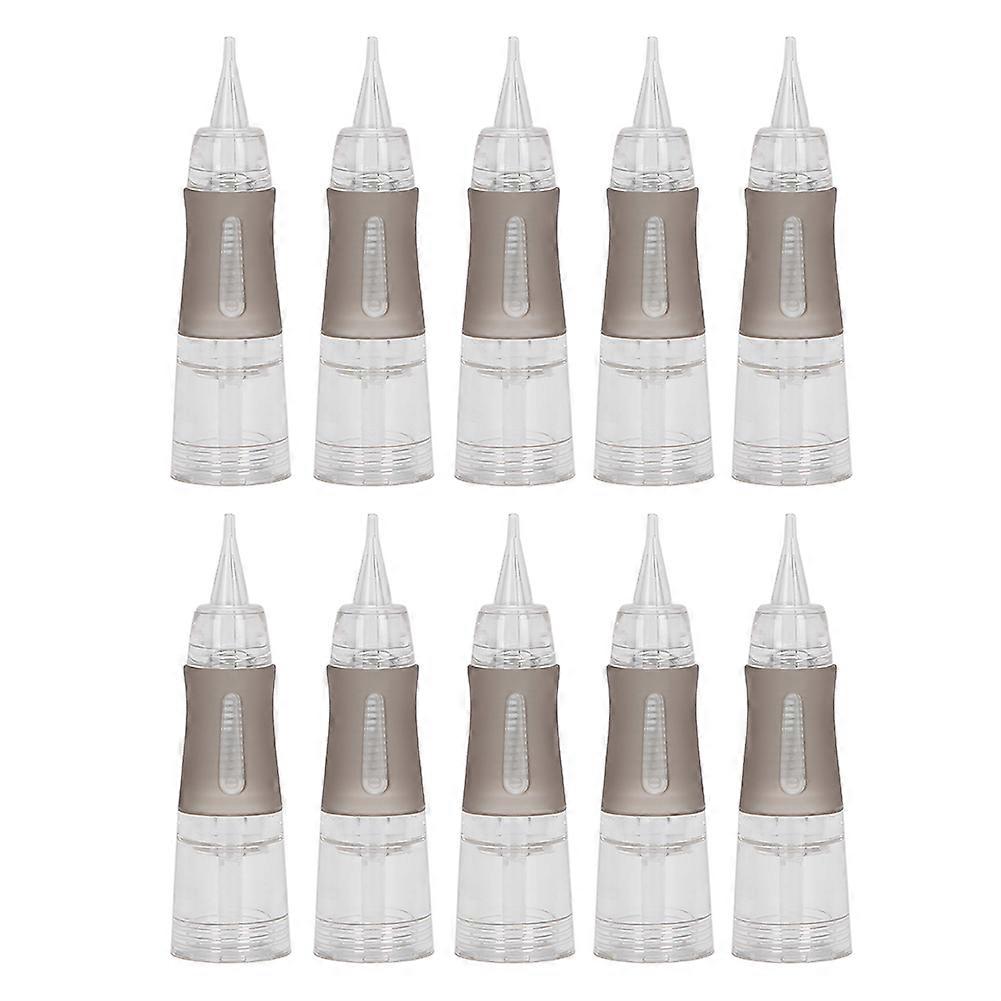 10pcs Aiguilles de tatouage de sourcils jetables Microblading Aiguilles de cartouche de maquillage semi-permanent (1R0.18 )