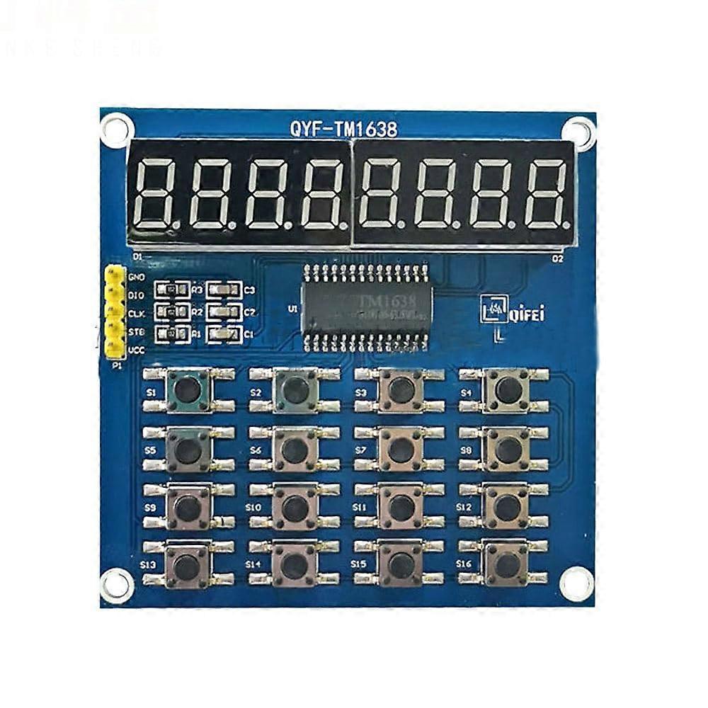 Digital TM1638 8 Bits LED Keyboard Scan 16 Keys Display Module Digital Tube Arduino Compatible 8-Digit LED Display