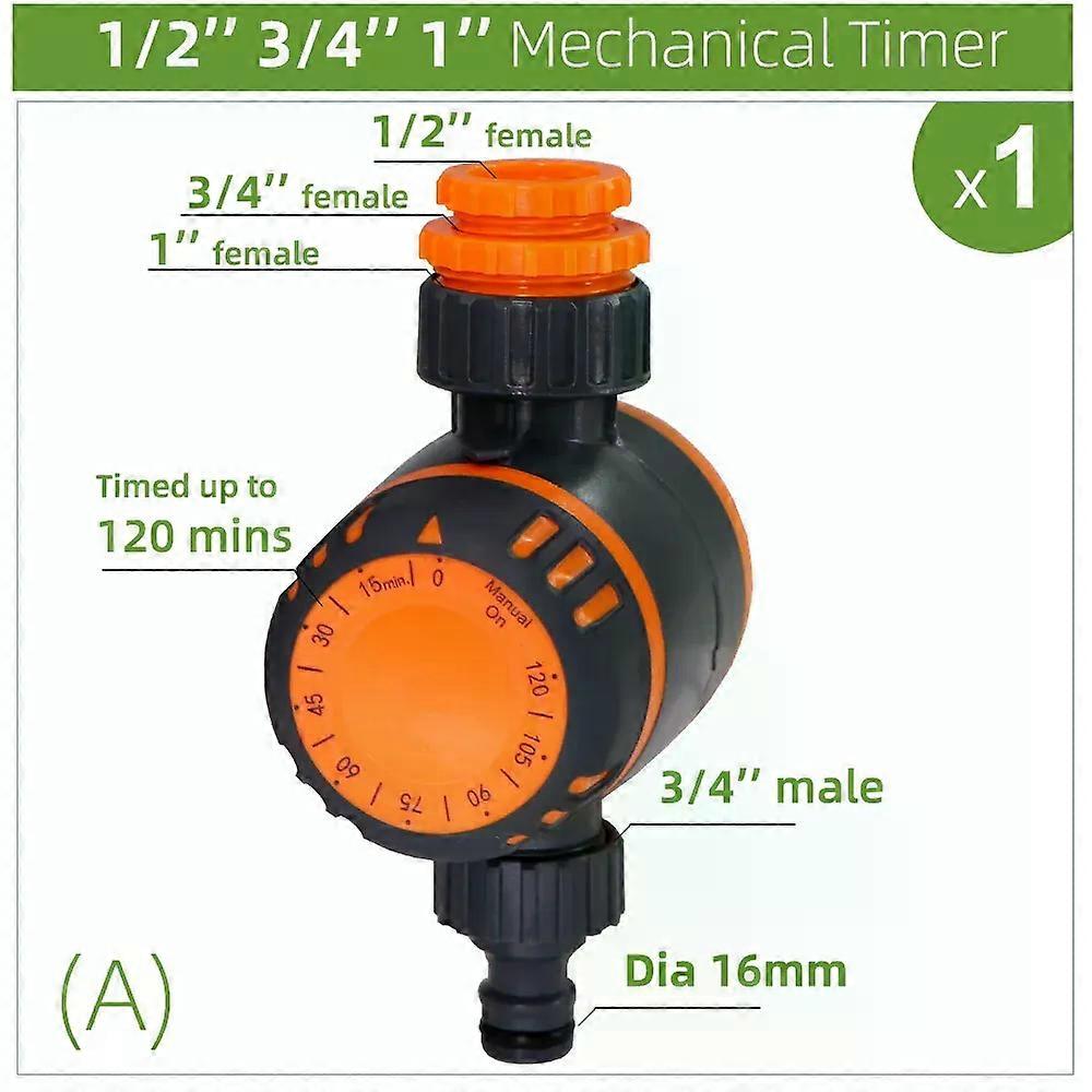 Garden watering mechanical timer 1-4 way watering irrigation controller 1/4'' 3/8'' 1/2" 3/4" Hose Quick connector Reusable