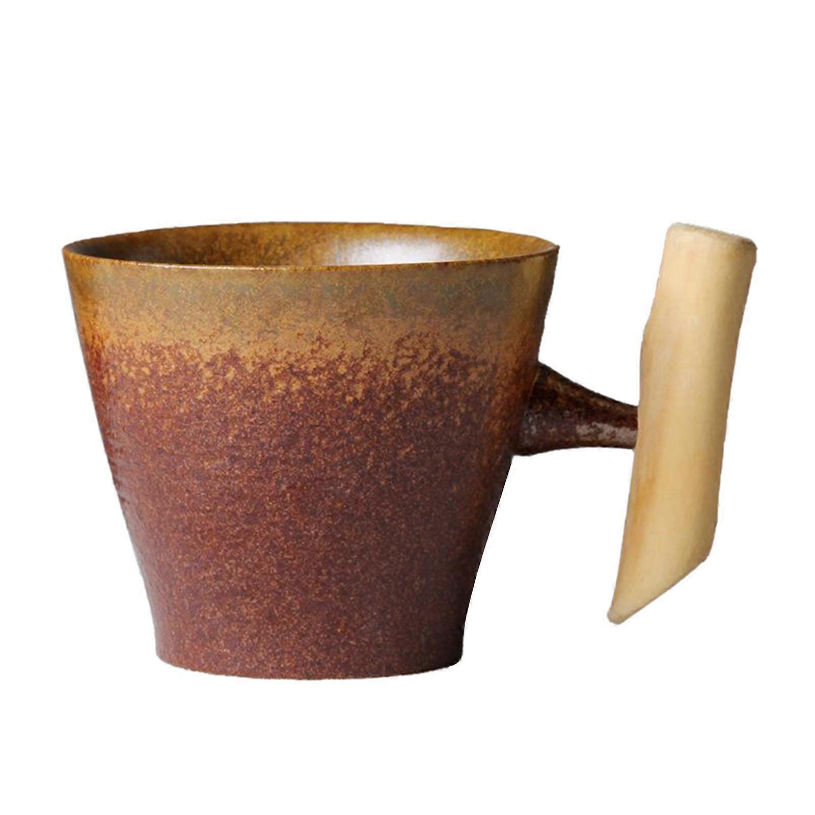 2Pcs Coffee Mugs Handle Rustic Effect Drink Cups for