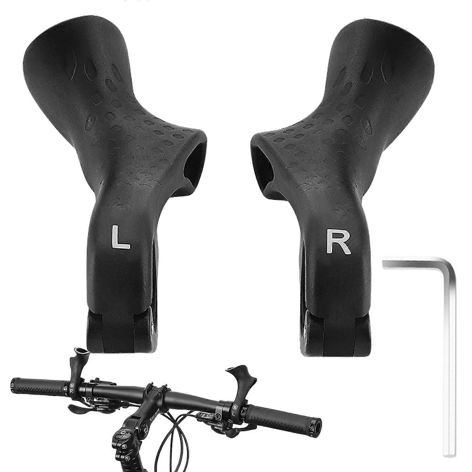 2 Bicycle Handlebar End Handlebar Extension Grips for MTB Road CrossCountry Skiing  Suitable for 21.822.2 mm Handlebars, Black