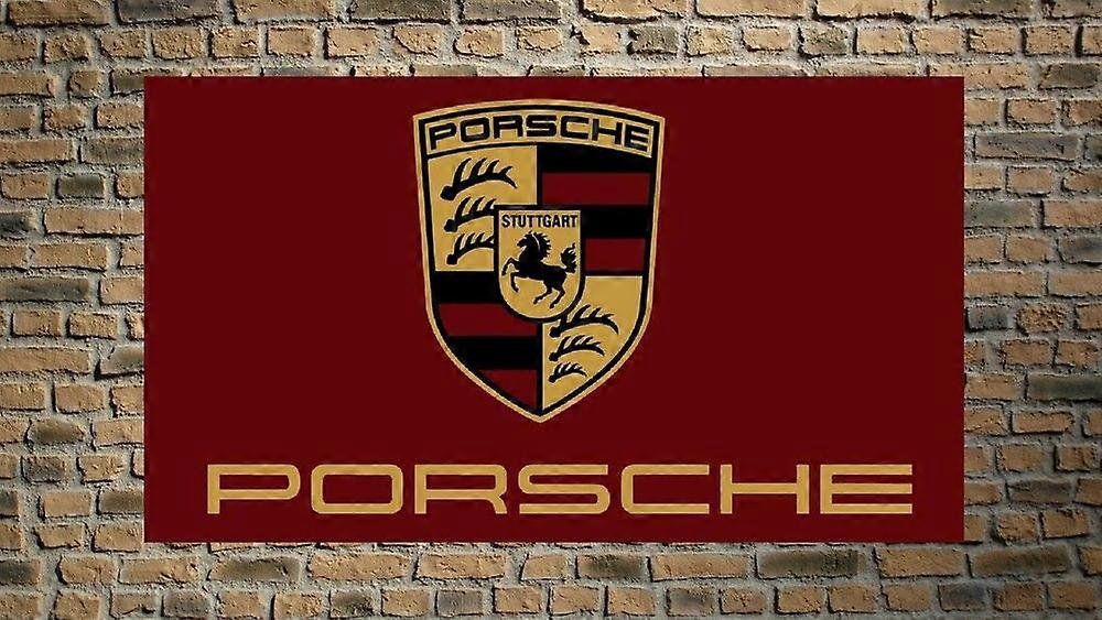 بورش أحمر غامق 3x5 FT العلم سباق السيارات معرض راية كهف Decore جدار راية QQTO527