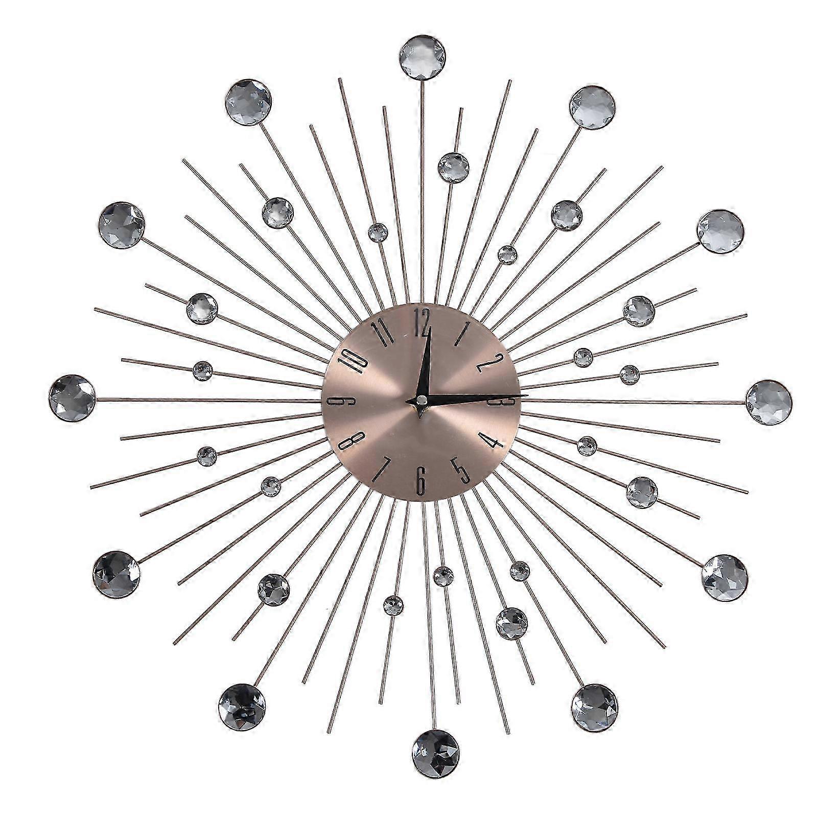 Horloge murale silencieuse ciel étoilé - Haute précision, or rose, alimentée par pile AA