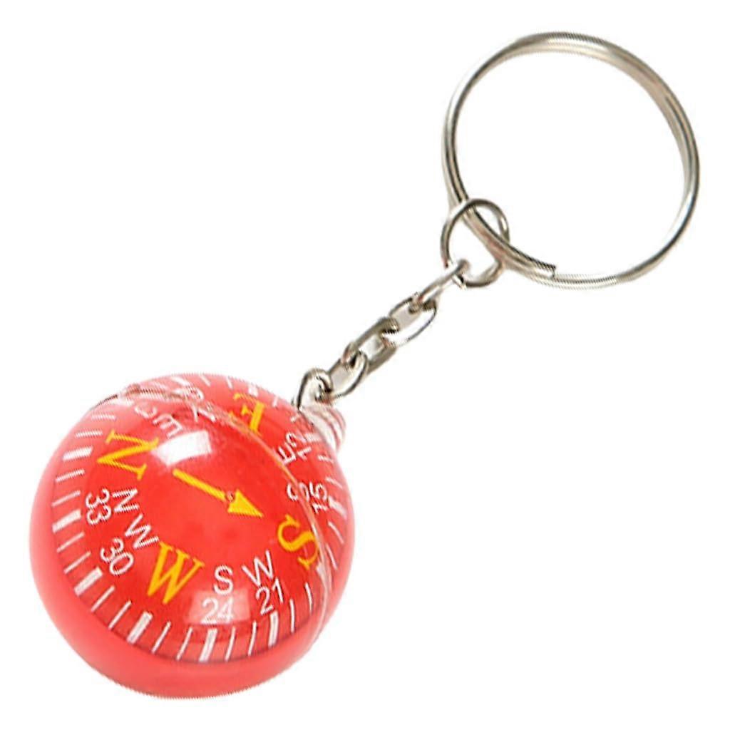 multipurpose keychain compass with practical, floating dials, accessories for outdoor exploration and travel red