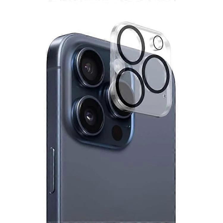WANLONFENG Compatible For iPhone 16 Pro Max / 16 Pro Camera Lens Protector Full Coverage HD Clear Silk Printing Lens Film with C