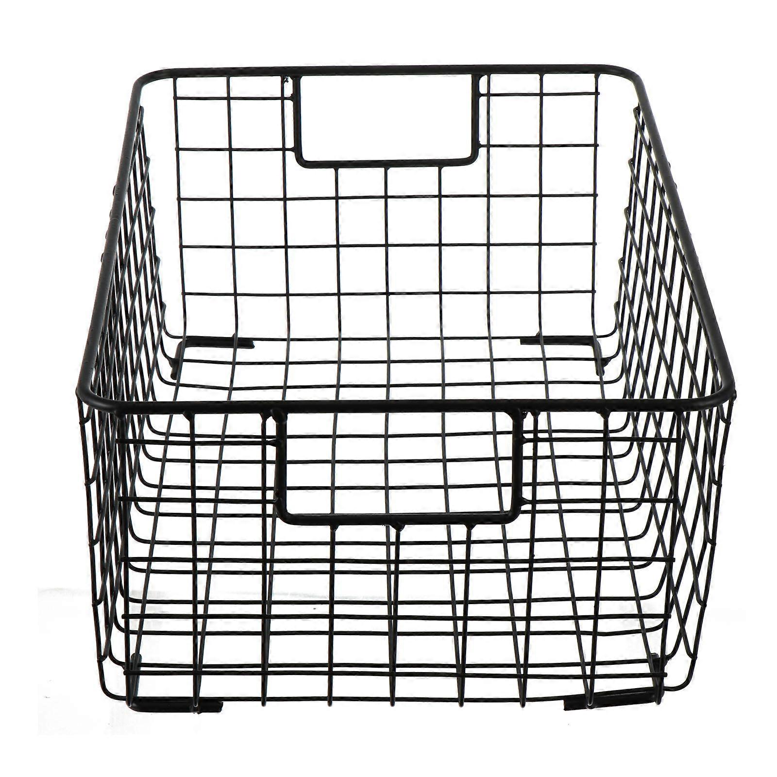 Black Iron Kitchen Basket for Storage with Simple Design and Craftsmanship 1pc