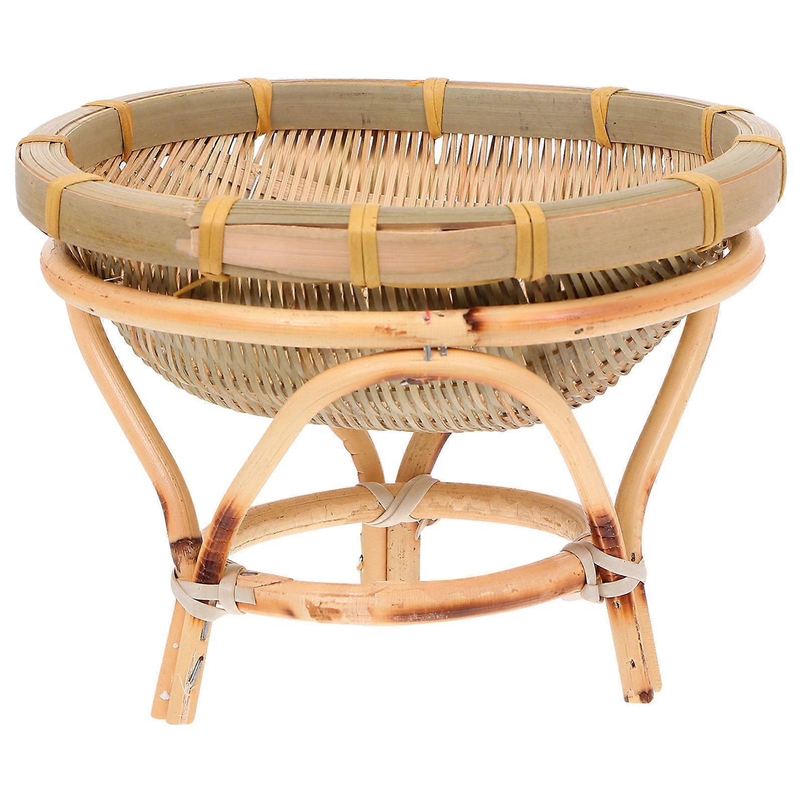 1Pc Bamboo Basket Practical Dustpan Bamboo Woven Basket Practical Fruit Basket