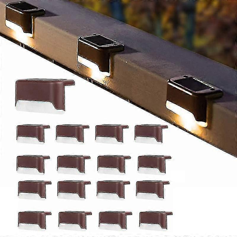 4stk / 8stk / 12stk / 16stk sol trappelys IP65 vandtæt udendørs have sti gård terrasse trin hegn lamper varmt lys