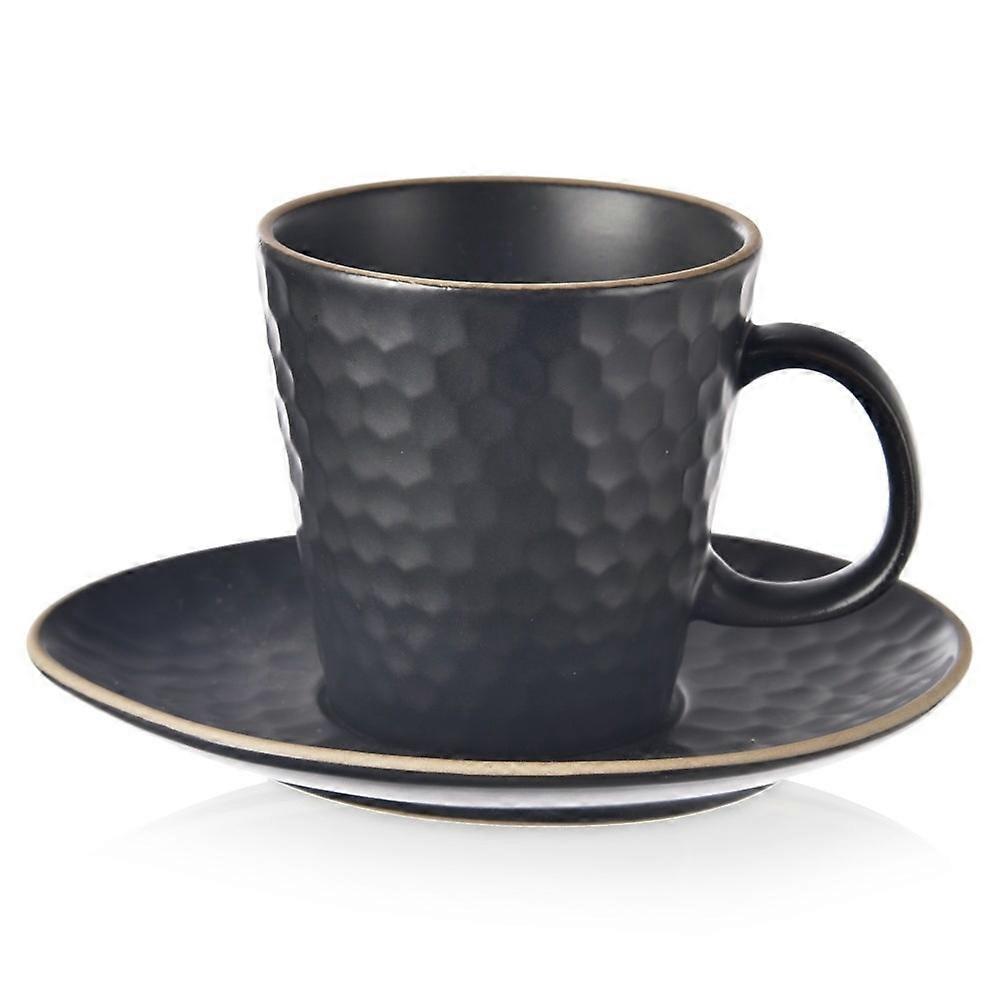Coffee cup with saucer for espresso ceramic black TEA TIME 95 ml
