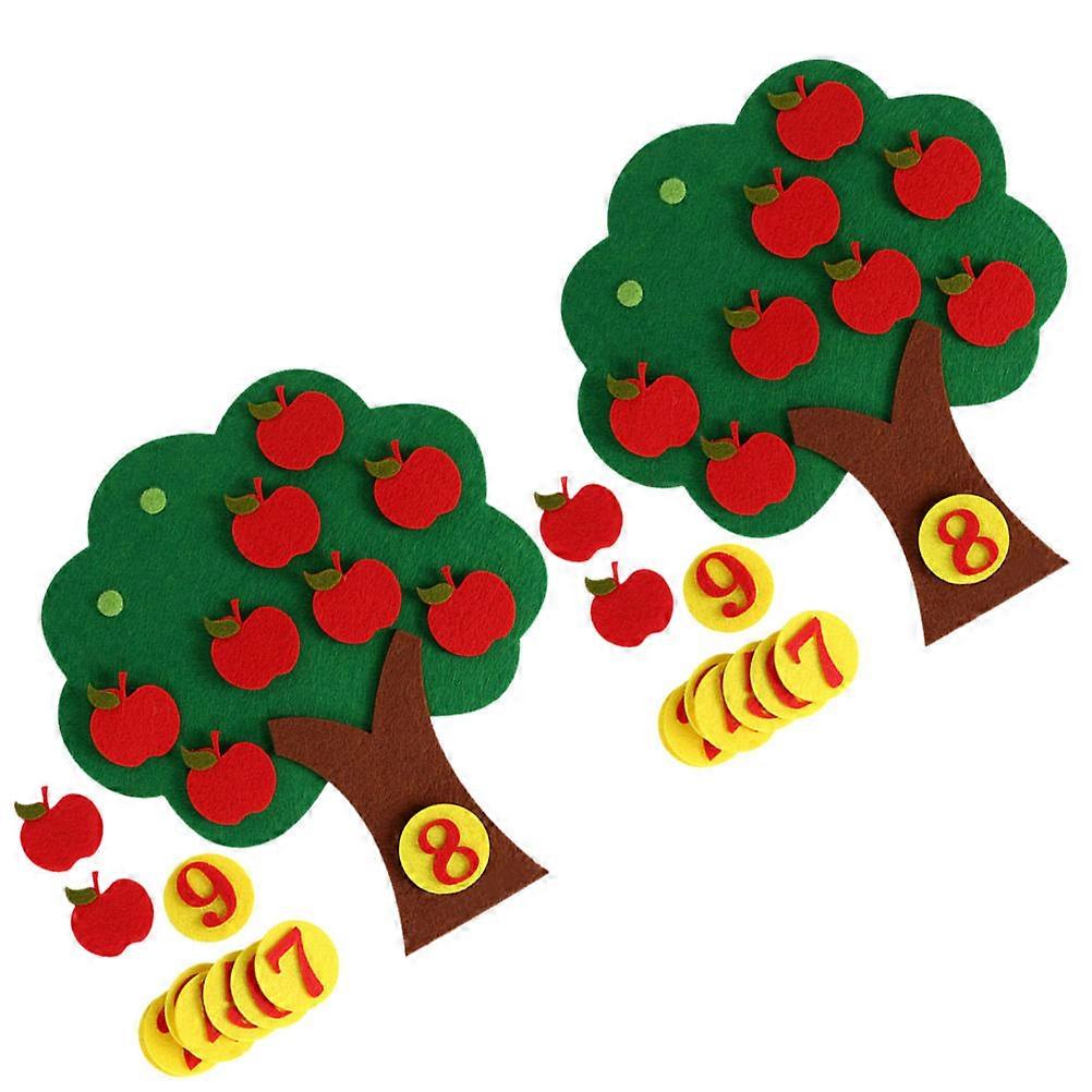 Educational Felt Apples Tree Set   Math Counting & Matching Teaching Aid for Preschoolers, Safe Non Woven Material Included