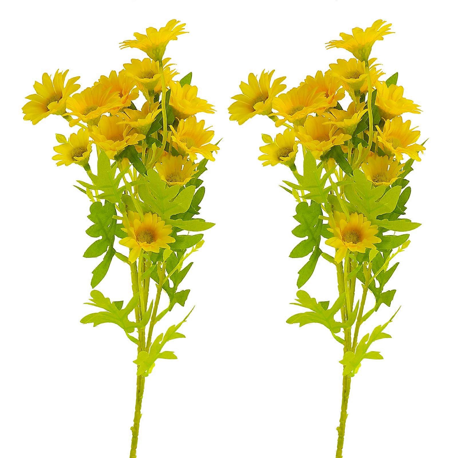 Spring Decorations For Home Artificial Daisy Flower Living Room Decoration Yellow 50X9CM Round Style 2Pcs
