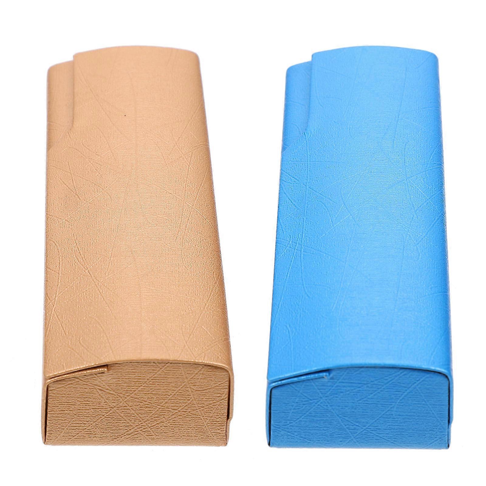 Portable Eyeglasses Case Rectangular Glasses Storage Boxes Assorted Color Daily Use Protection 2Pcs