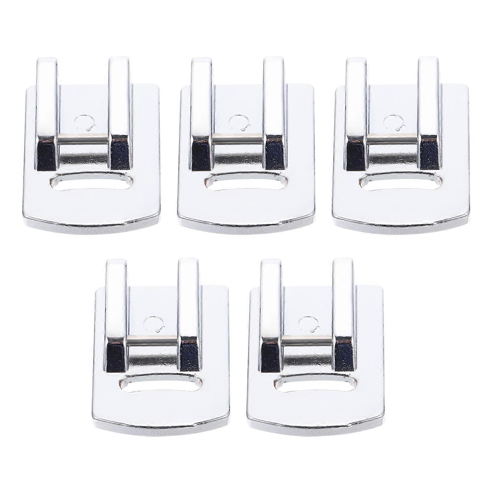 Sewing Machine Presser Single Pin-Type Guide For Clothes Making Silver 2.3X1.6X0.7CM Pleating 5Pcs