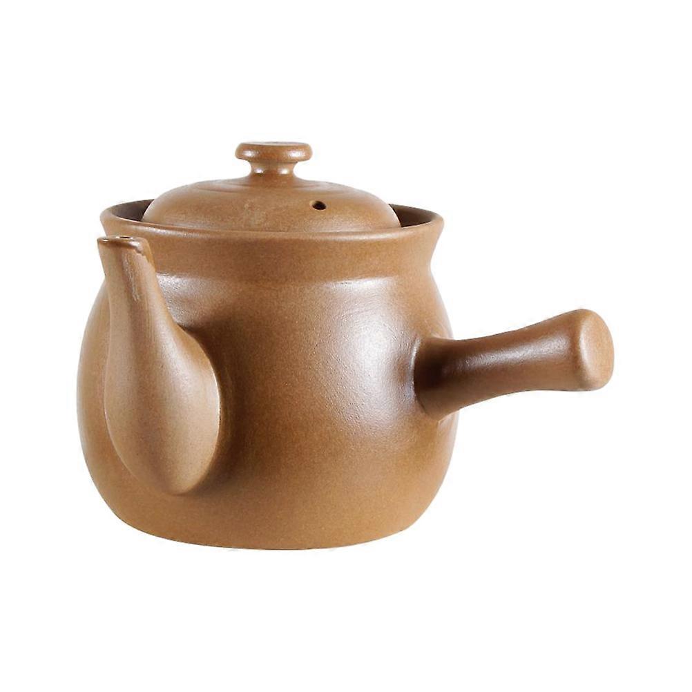Chinese Medicine Kettle Ceramic Pot With Lid For Kitchenware Round 2.7L Capacity Stewing Soup 1Pcs