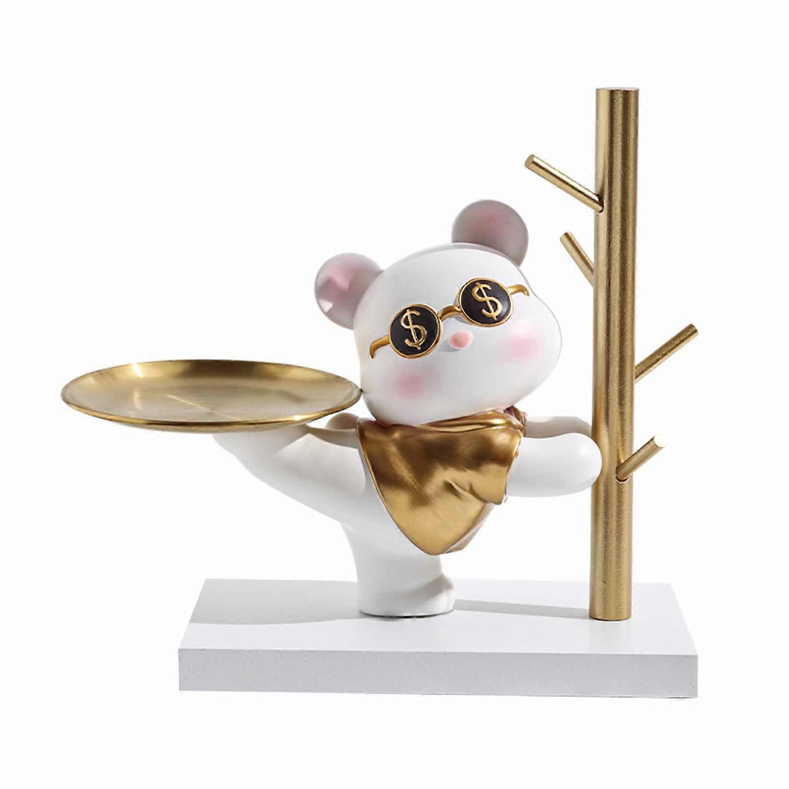 Porte-clés décoratif pour entrée, motif dessin animé, mignon, avec plateau, pour la maison, la chambre à coucher, ours séduisant, 31,5 x 15 x 27 cm