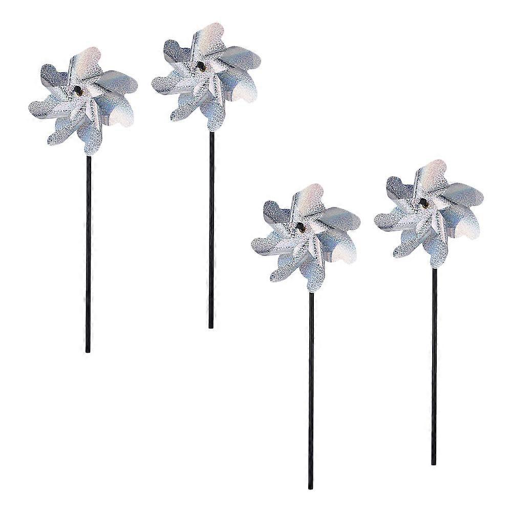 Sparkly Reflective Pinwheels with Stakes – Durable Bird Windmills for Gardens, Orchards, and Outdoor Decor
